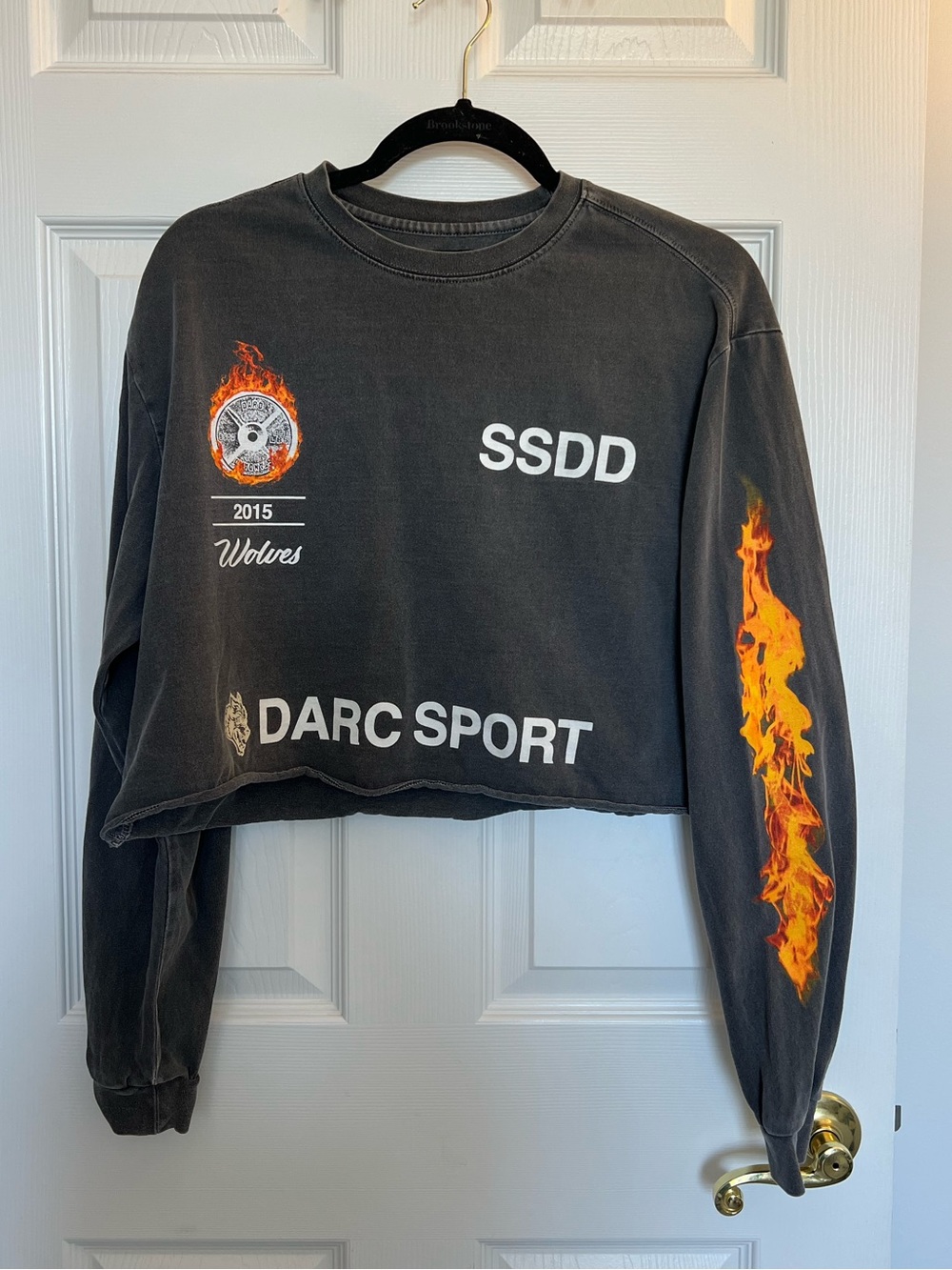 Darc Sport Grey Cropped Flames Tee